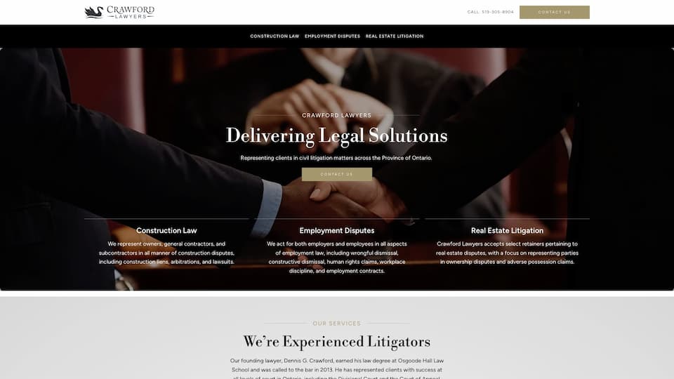 Crawford Lawyers Homepage Hero Section