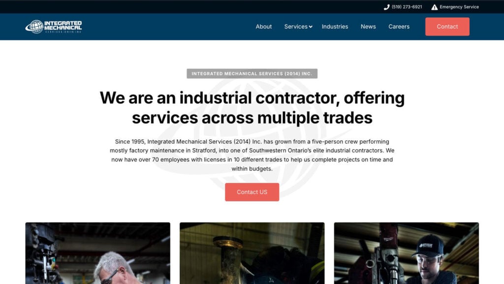 Industrial mechanical services provider in Southwestern Ontario.